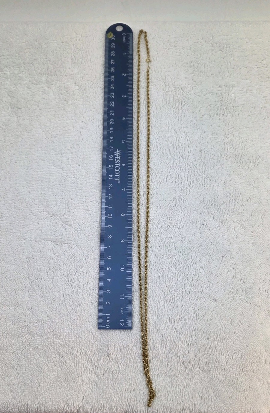 Vintage 1/20 12k Gold Filled Rope Chain Necklace 30 Inch