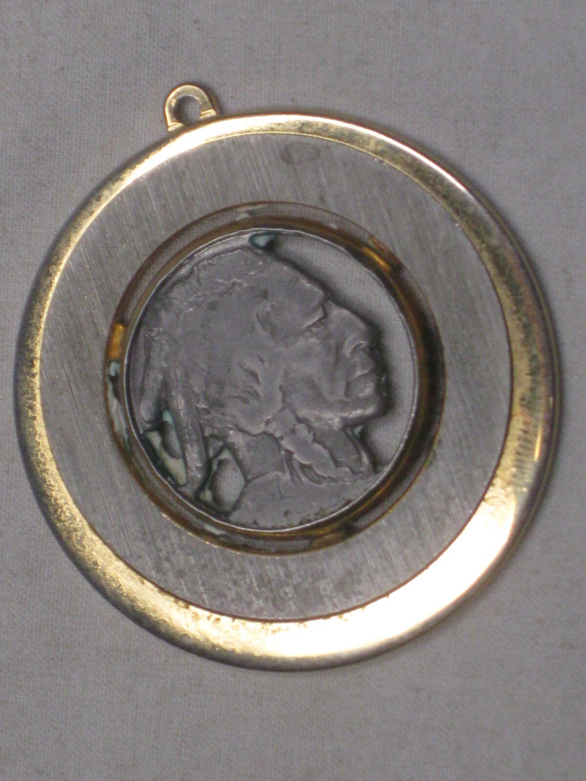 vintage cut out Buffalo Nickel pendant charm Indian coin 5 cent US United States