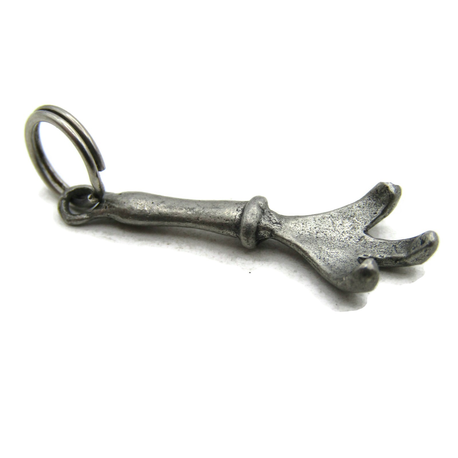 Vintage Bird Claw Talon Charm Pendant Pewter Silver Tone Gothic Good Luck