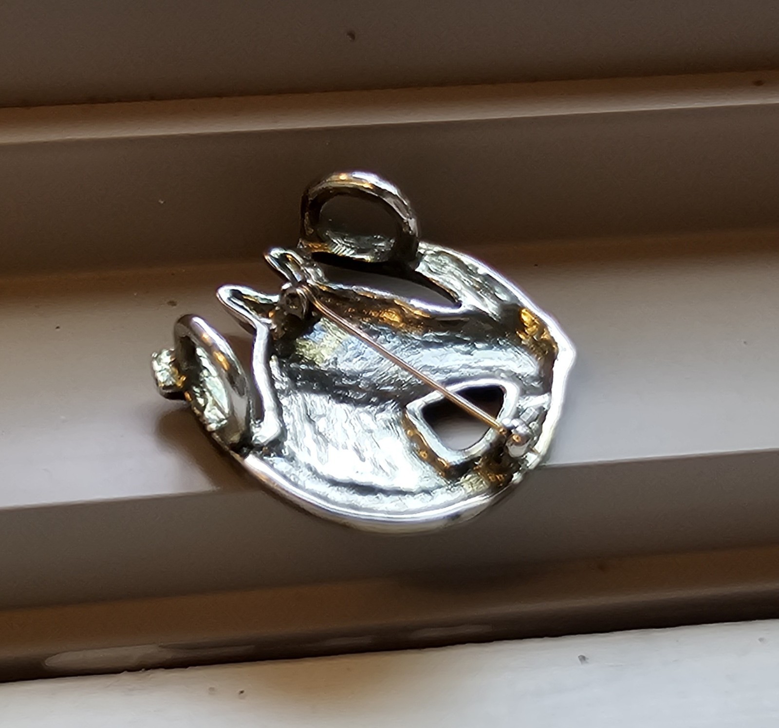 Horse Head in Horse Shoe Silver Toned Brooch Pin/Pendant Equestrian Jewelry VTG!