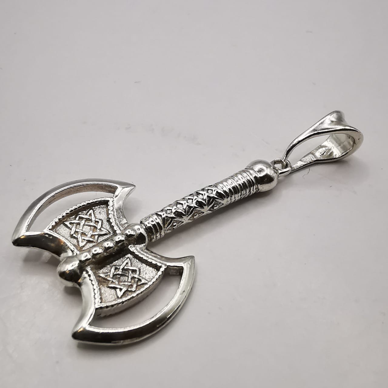 Vintage 925 Sterling Silver Perun’s Axe Pendant – Handmade, 4.23g