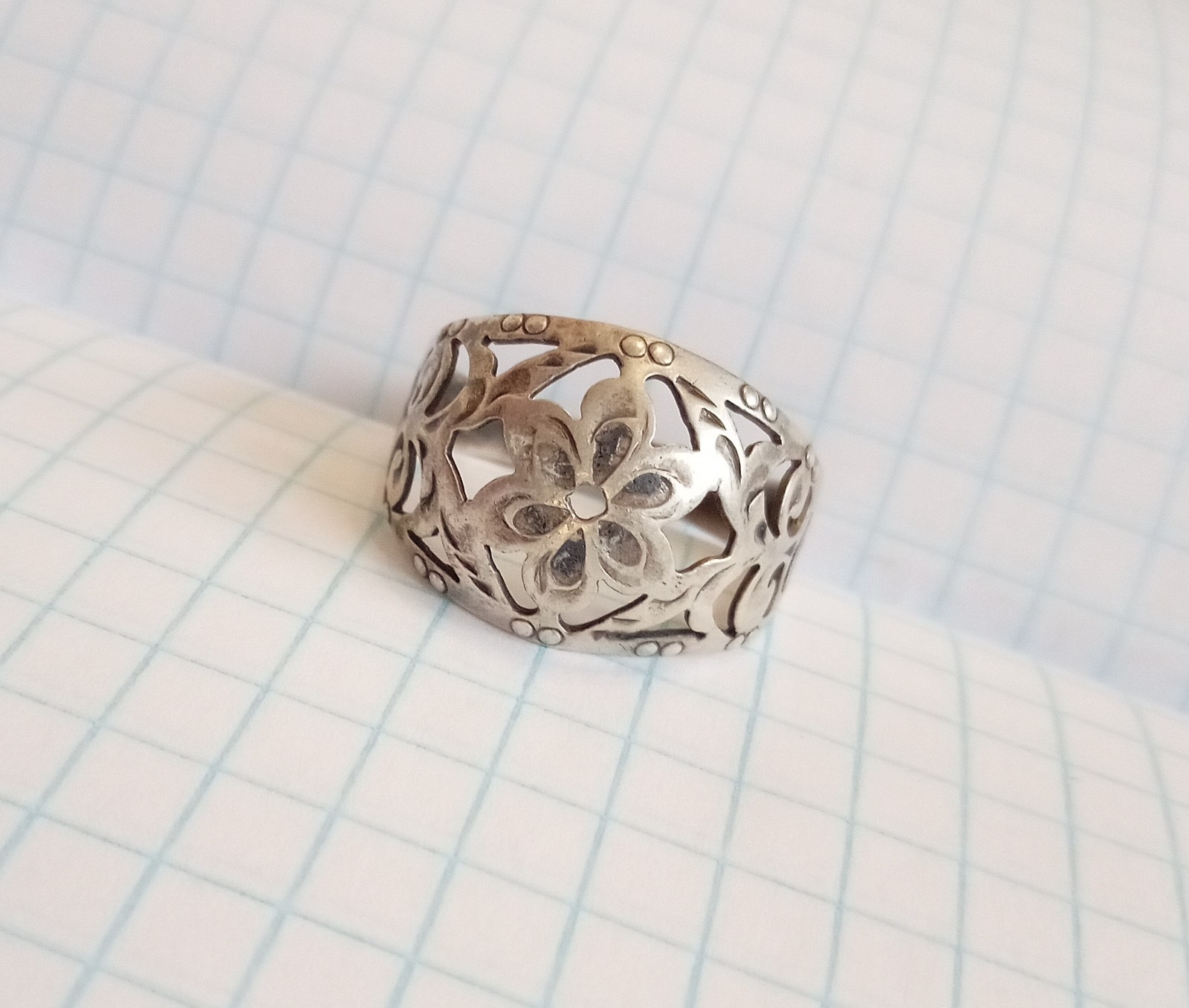 Vintage Ring Sterling Silver 875 test star USSR times Women’s Jewelry size 11