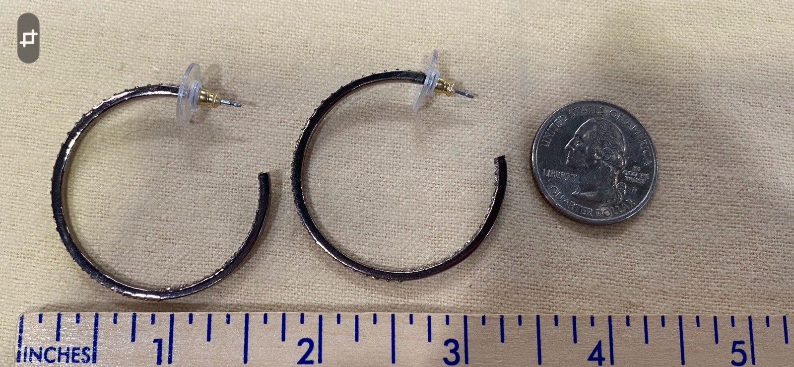 RARE Vtg GIVENCHY– Bronze Tone Crystal 42” Necklace/Hoop Earrings/Bracelet Set