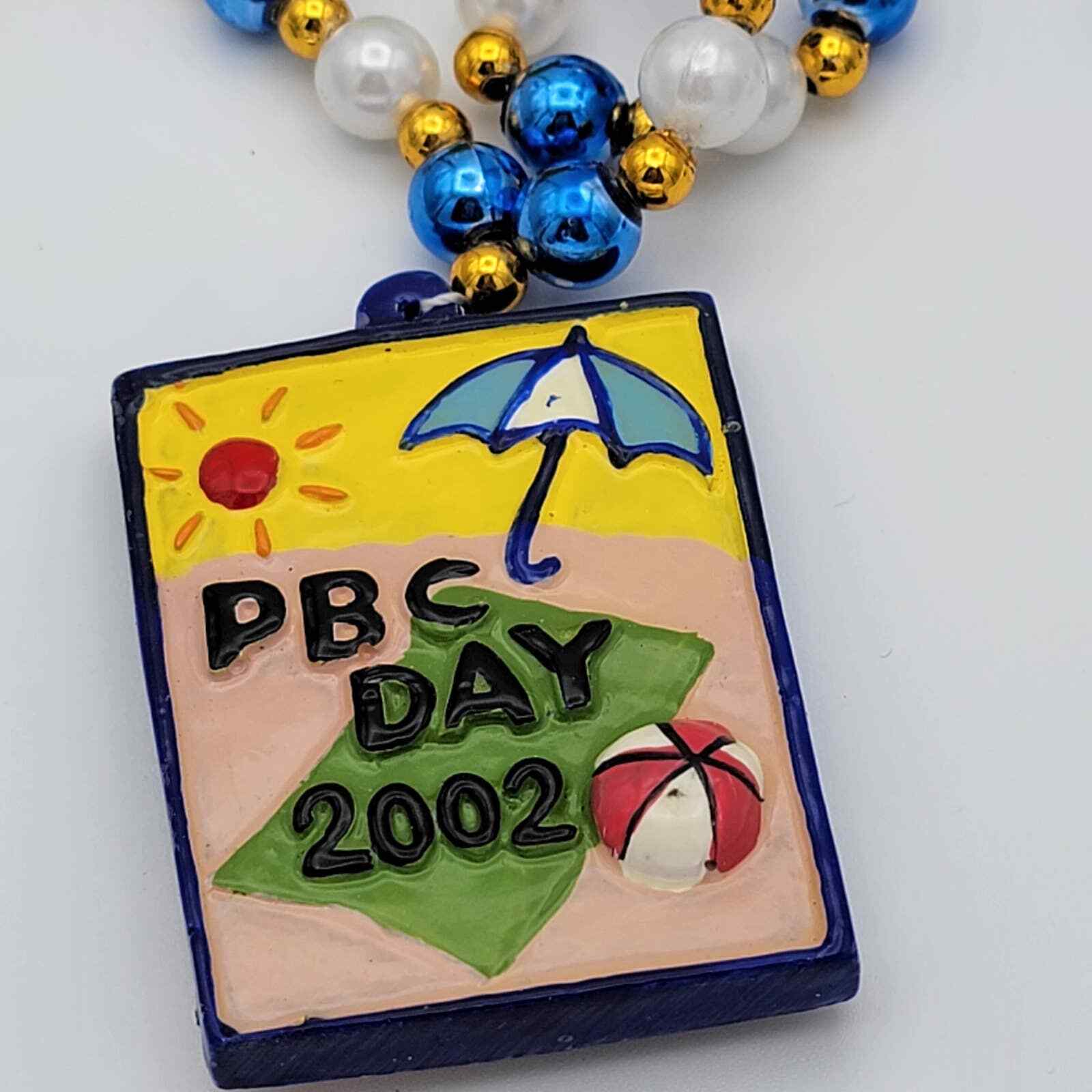 PBC Day 2002 Palm Beach County Celebration Collectible Beach Souvenir Necklace