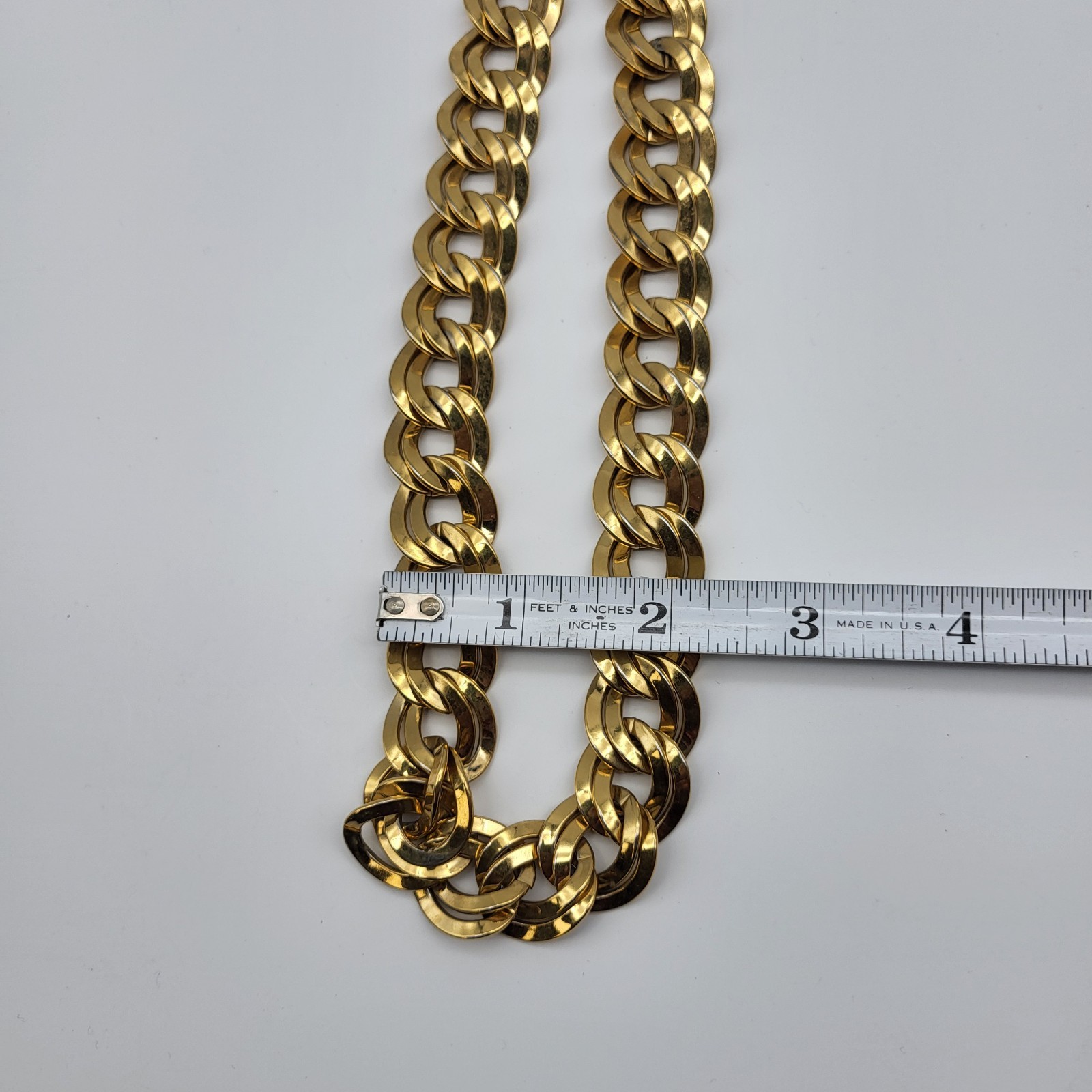 Chunky Vintage Statement Necklace Gold Plated Bling Sexy Heavy