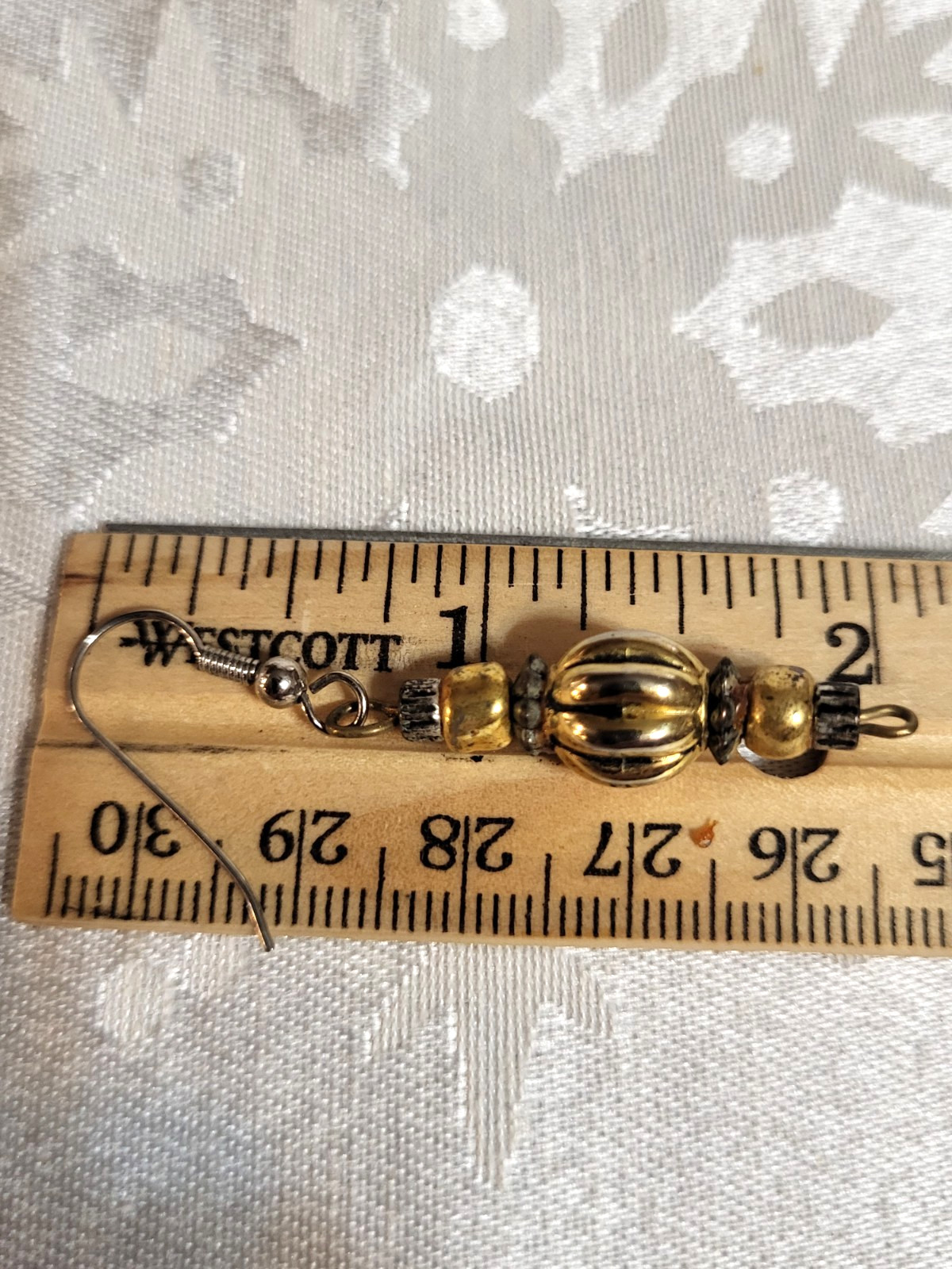 Romantic Victorian Gold and Black Hippie Destressed Drop Earrings