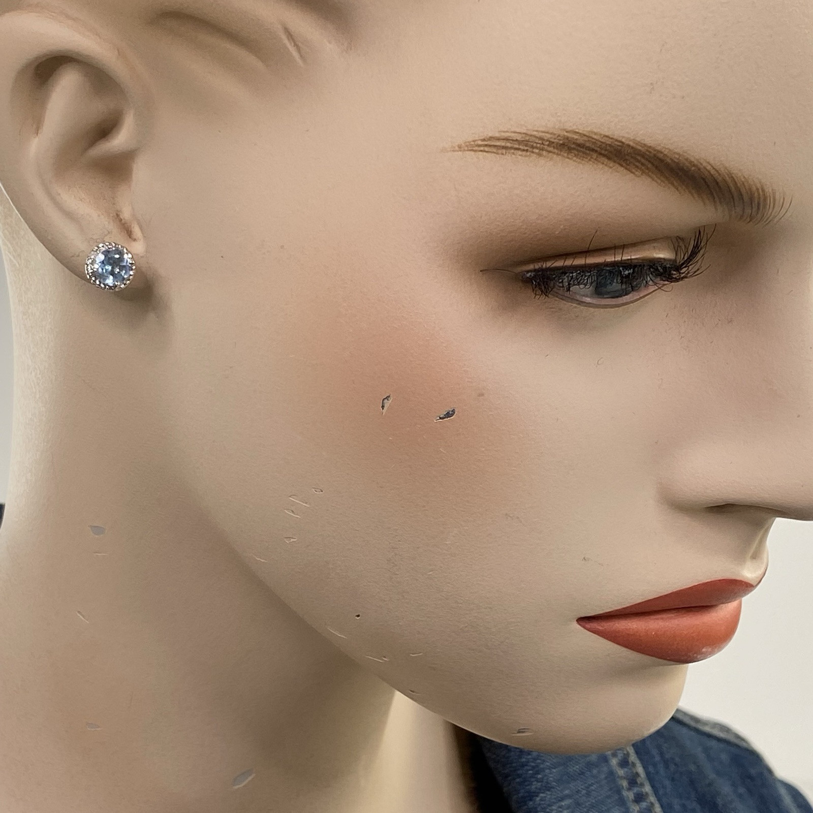 Dee Berkley DBJ Sterling Silver 925 & Blue Topaz Stud Earrings