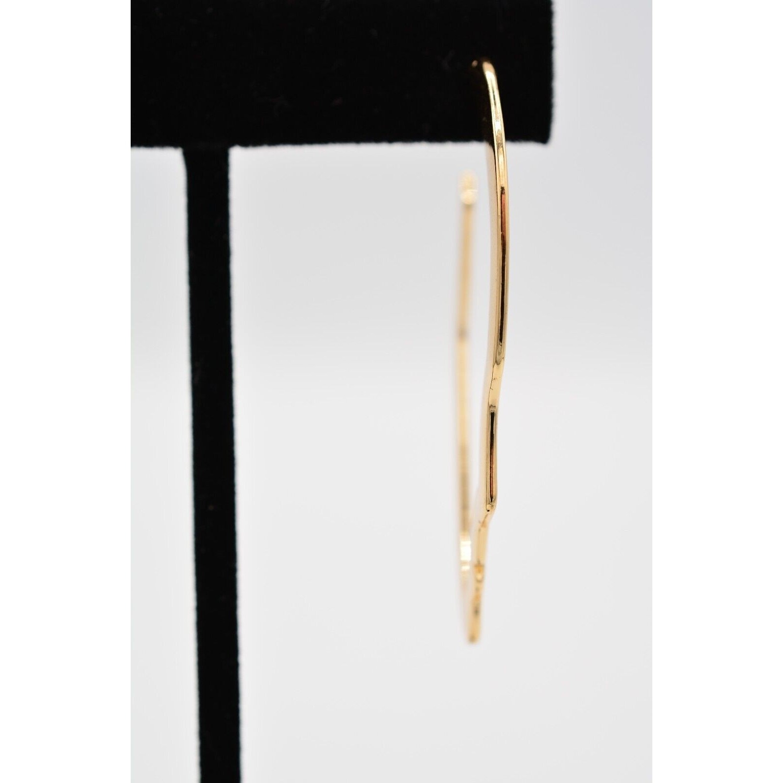 Vintage Drop Earrings Abstract Face Hoops Silhouette Gold Tone Dangle 1990s 9G