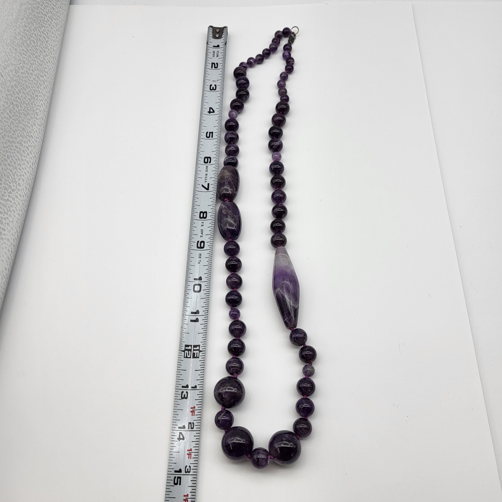 Stunning Purple Charoite & Amethyst Bead necklace Sterling Silver Southwest Bold