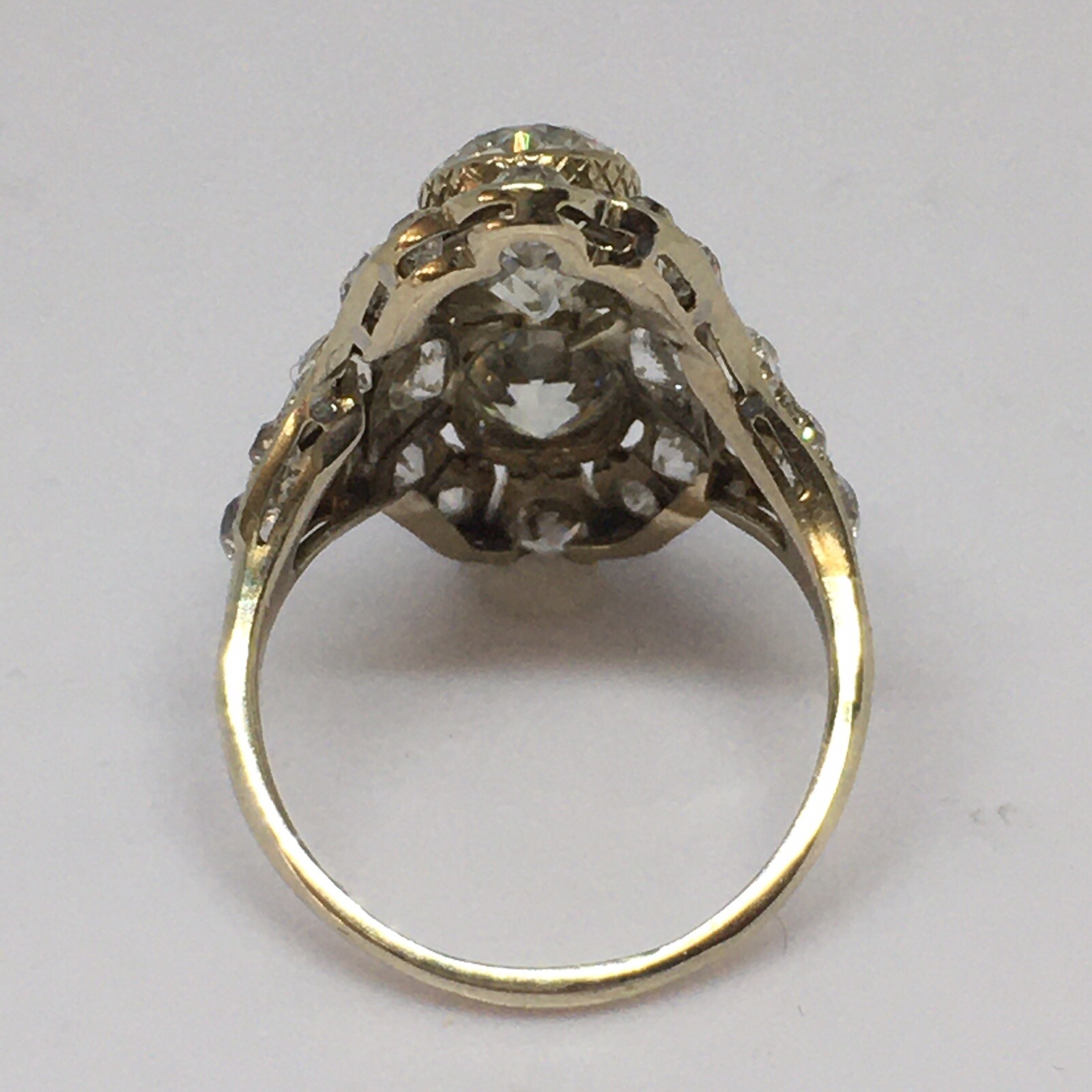Art Deco 1920s Antique Ring 14K Gold 3.85 Ct Old European Cut American Size 6.5