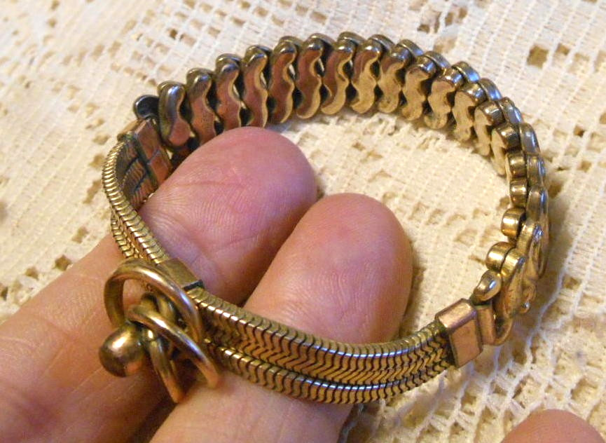 Vintage Unusual Carl Art Sweetheart Love Knot Expansion Bracelet Gold Filled