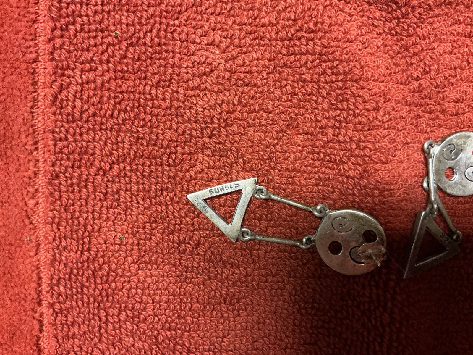 Vintage Sterling Silver 925 Forbes Modernist Geometric earrings 10.92 G