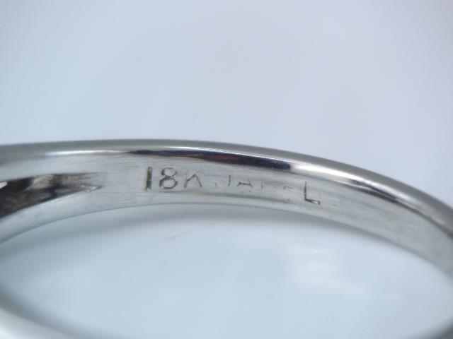 VINTAGE JABEL SOLID 18K WHITE GOLD 3 DIAMOND RING sz 3 3/4