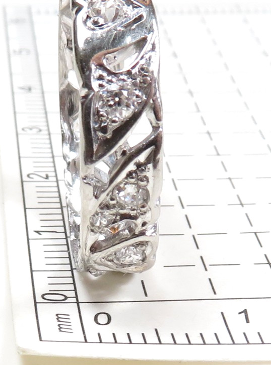Antique Deco Unisex Diamond Eternity Wedding Band Plat Size 8.75 UK-R EGL USA