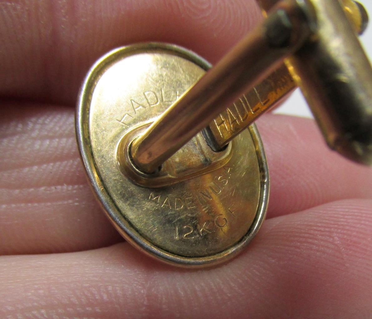 Vintage Hadley 12K Gold Filled Engraved Oval Cufflinks ~ 6.4g ~ 11-G830