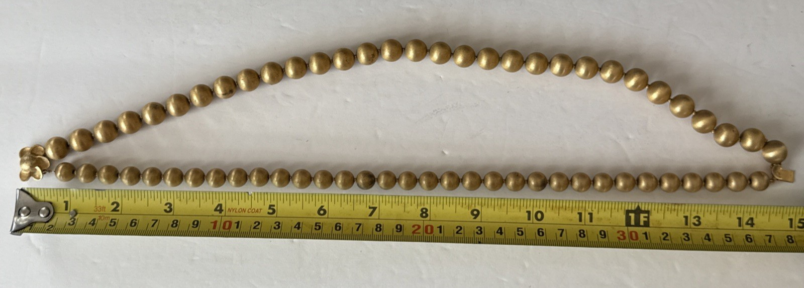 VENDOME Double Strand Gold Tone Beaded Necklace Satin Finish Signed