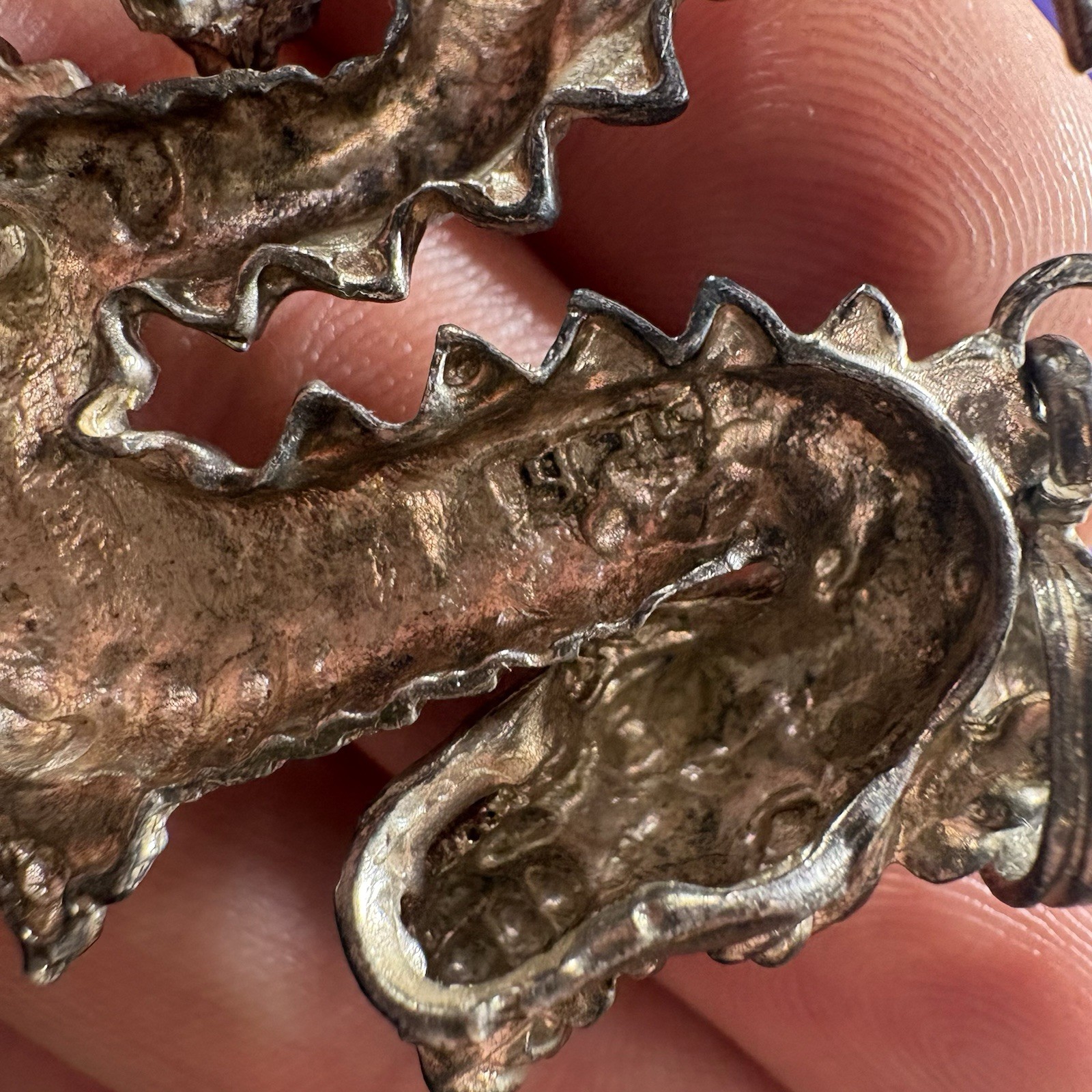 Vintage 925 Sterling Silver Luck Dragon Necklace Pendant Heavy Approximately 2”