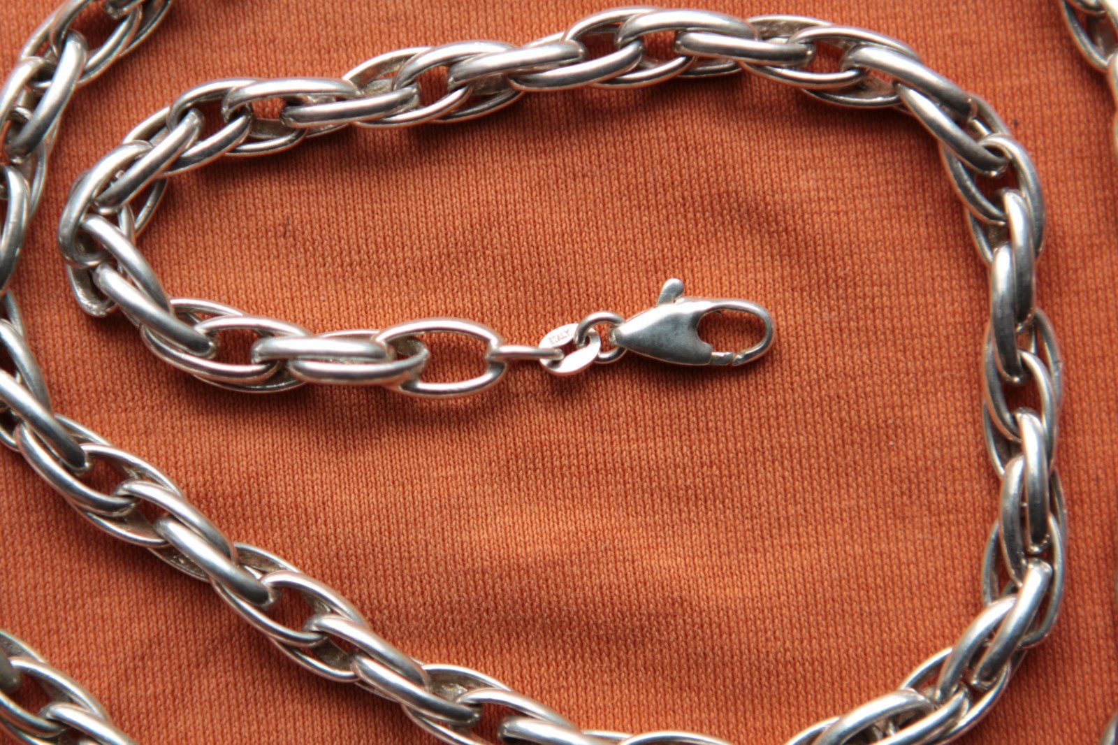 Vtg Sterling Silver Made in Italy Chain Necklace 53 grams 23.5″ long 6.5 mm