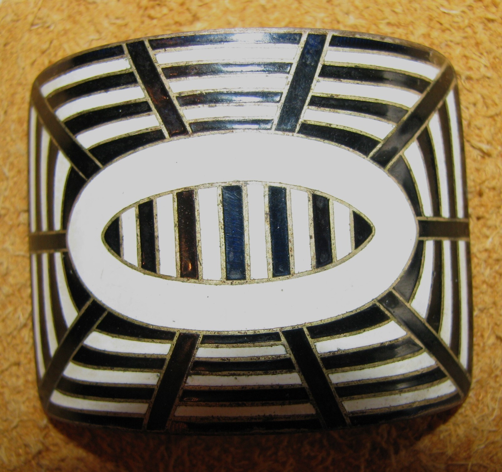 Fishson, Henry Fishel & Sons Mfg. Brooch Buckle – Enamel Design Front 2″ x 1.5″