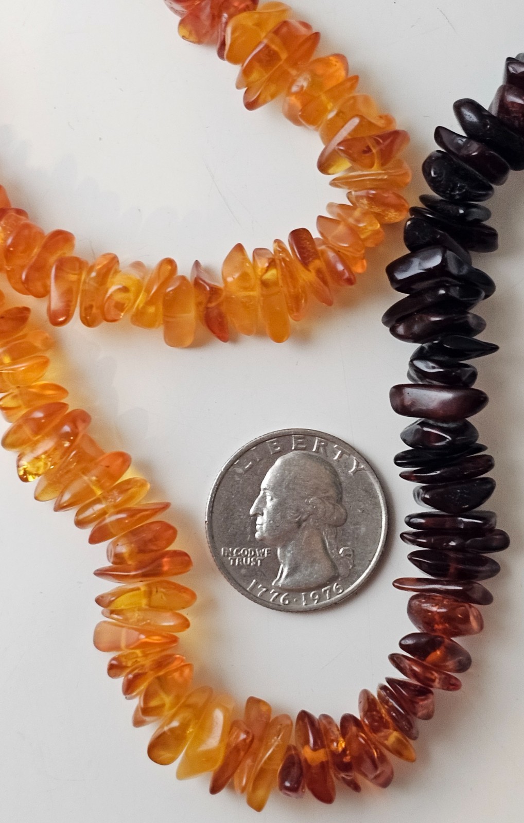 Vintage Genuine Baltic Honey Gold Brown Blk Amber Chip Necklace 28 Inch 3 Color