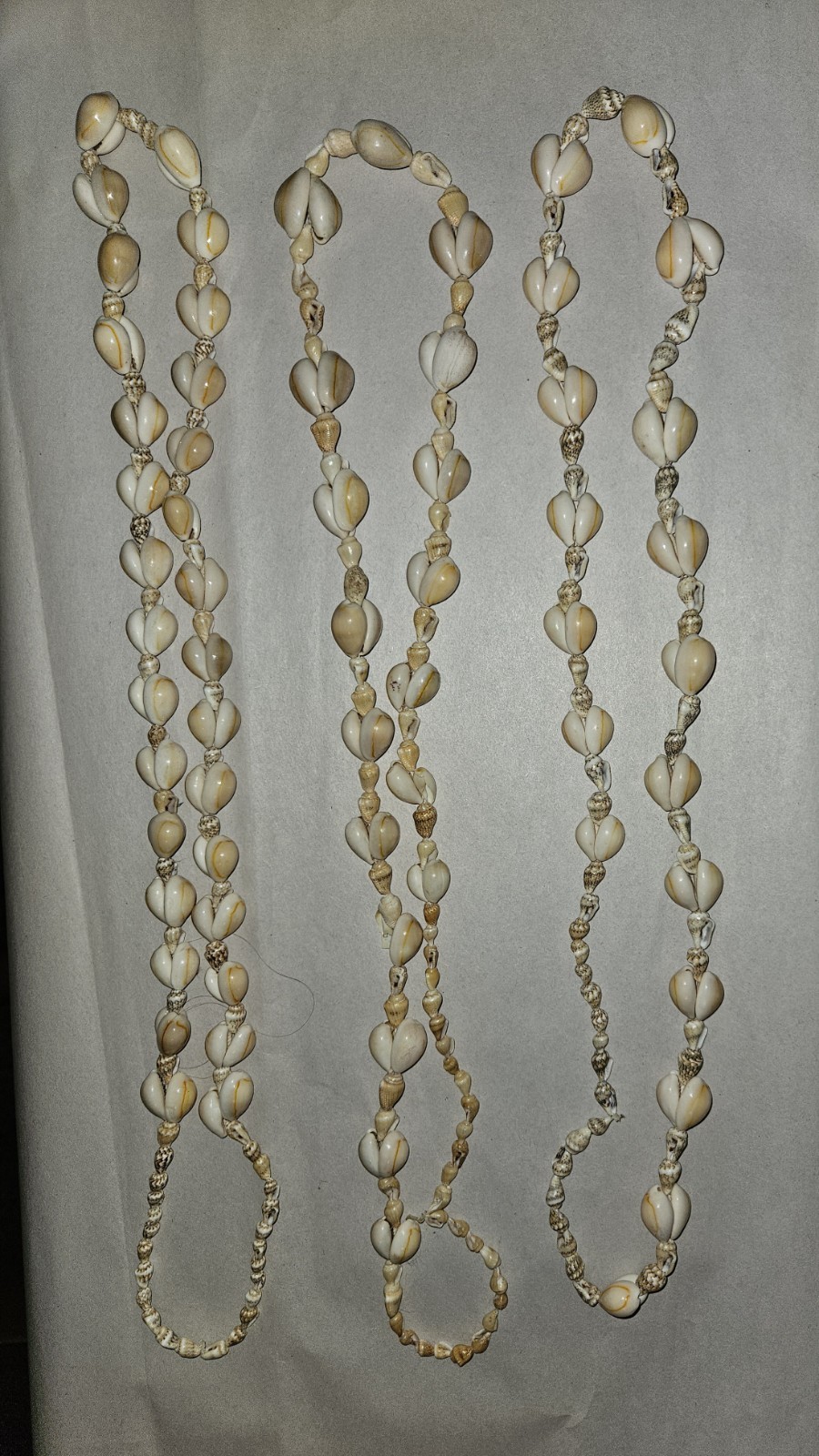 Lot of 3 Vintage Cowrie necklace shell seashell Boho Beach Wedding Party