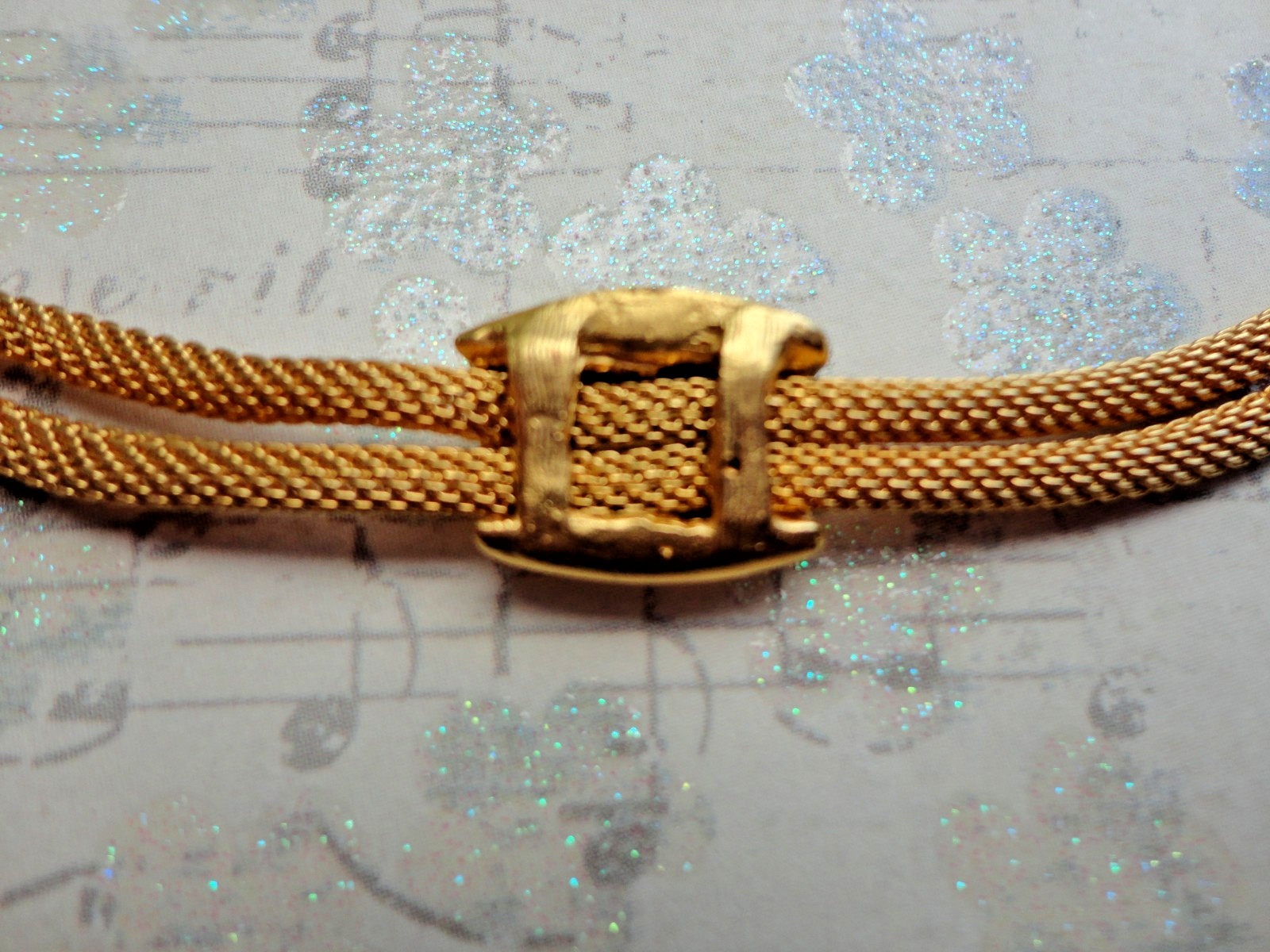 VTG ’80S ESTATE MINIMALIST MOD YELLOW GOLDTONE DOUBLE MESH TUBE CHAIN NECKLACE