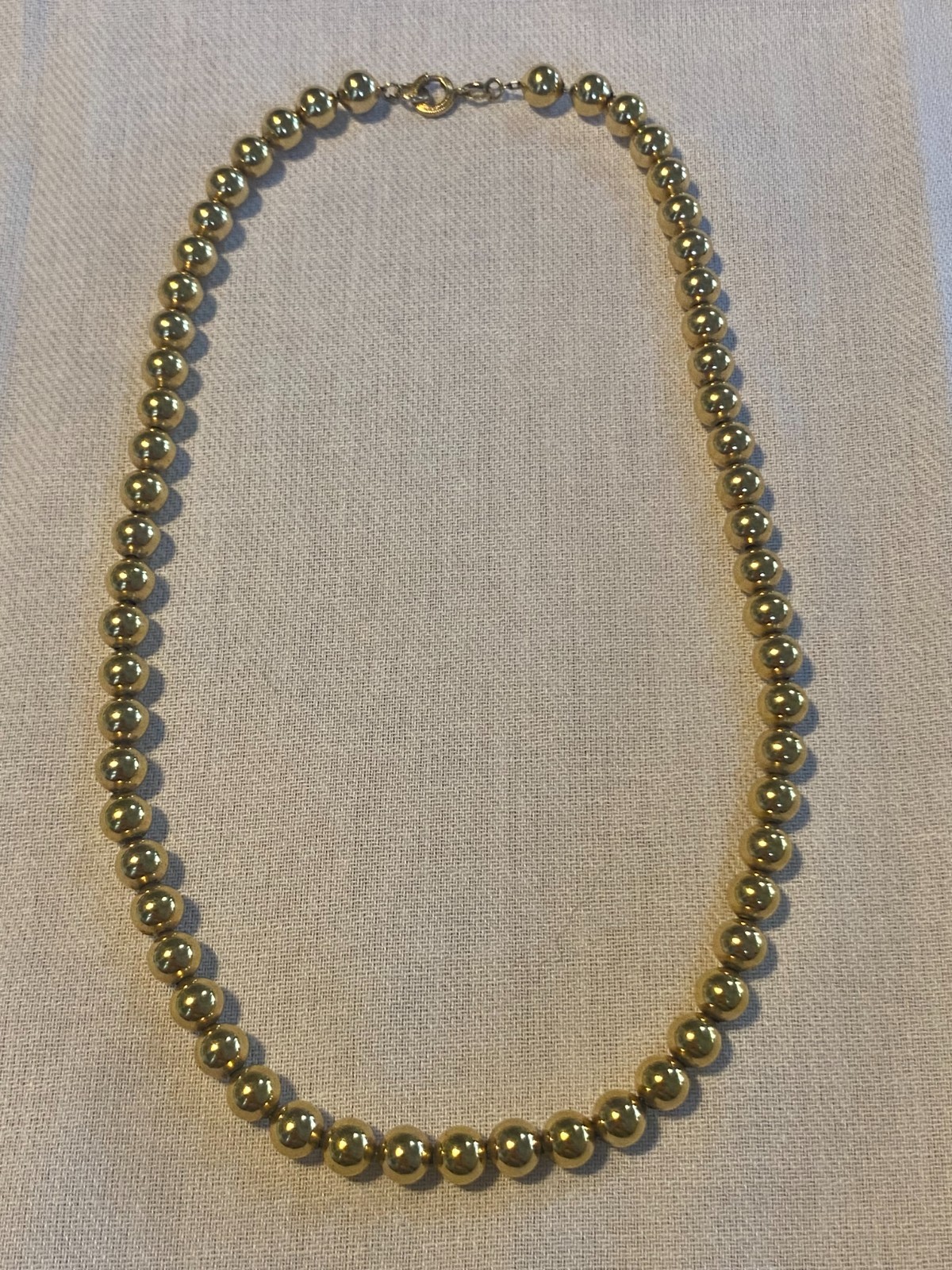 Vintage 12K Gold Filled Bead Choker Necklace 15.5” 6mm Classic Elegant 17.9g