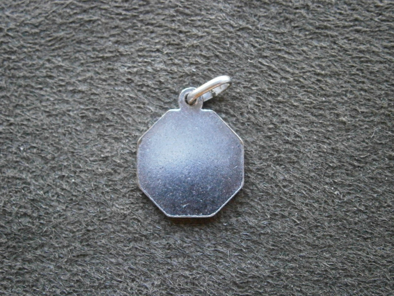 St Chrisptopher Vintage Silvertone Enamel Medal Bracelet Charm Pendant 2.3g