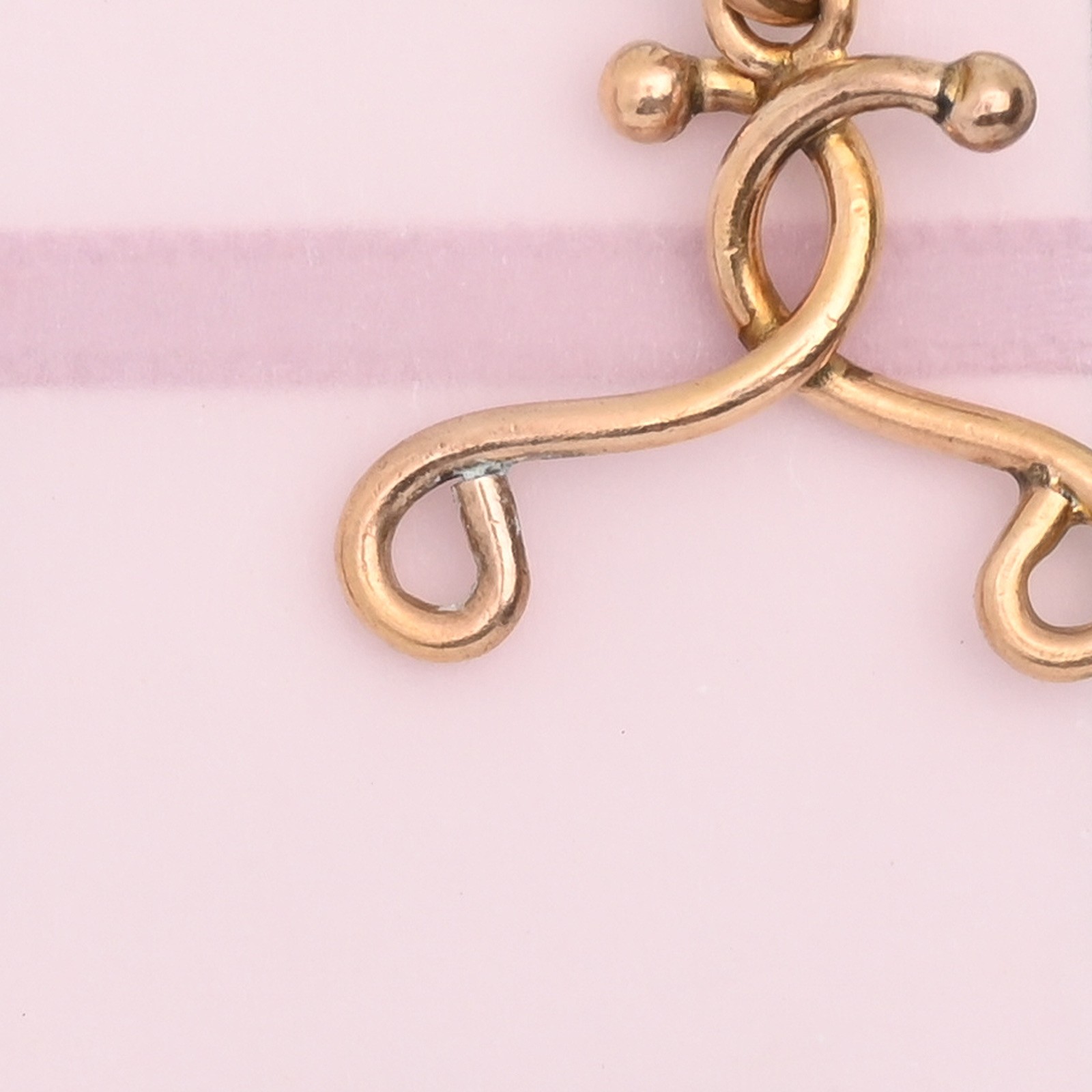 Antique Victorian Eternity Knot Rose Gold Filled Double Bail Pendant