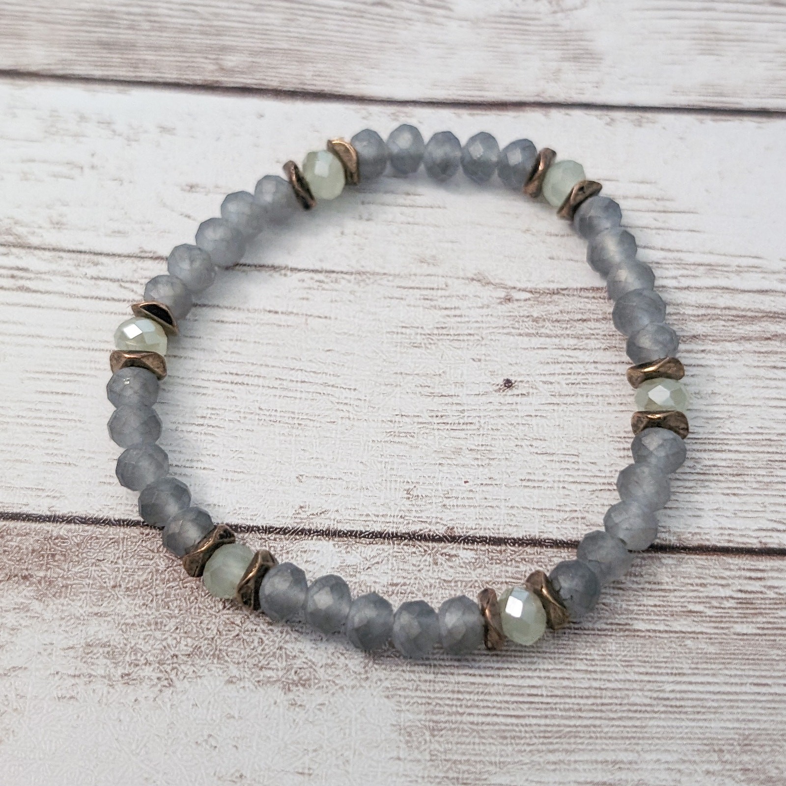 Vintage Stretch Bracelet – Dusky Blue Tones