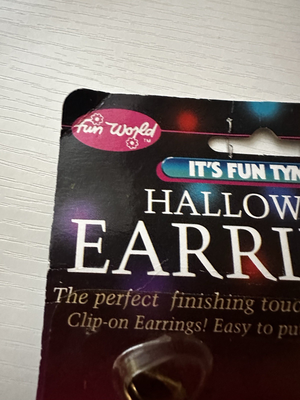 Vintage Halloween Ghost Clip On Earrings Fun World Rare
