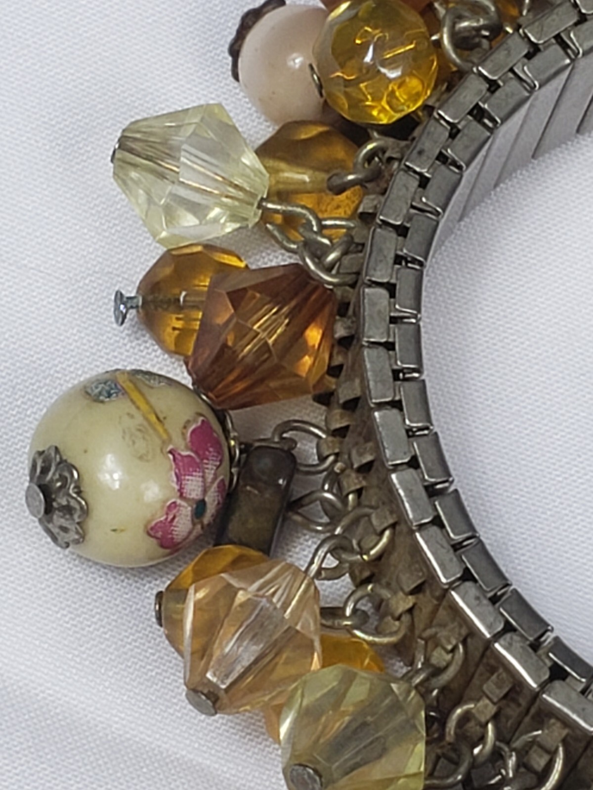 Jade tigers eye Cha Cha Bracelet Glass Bead Expansion Meditation Success Wealth