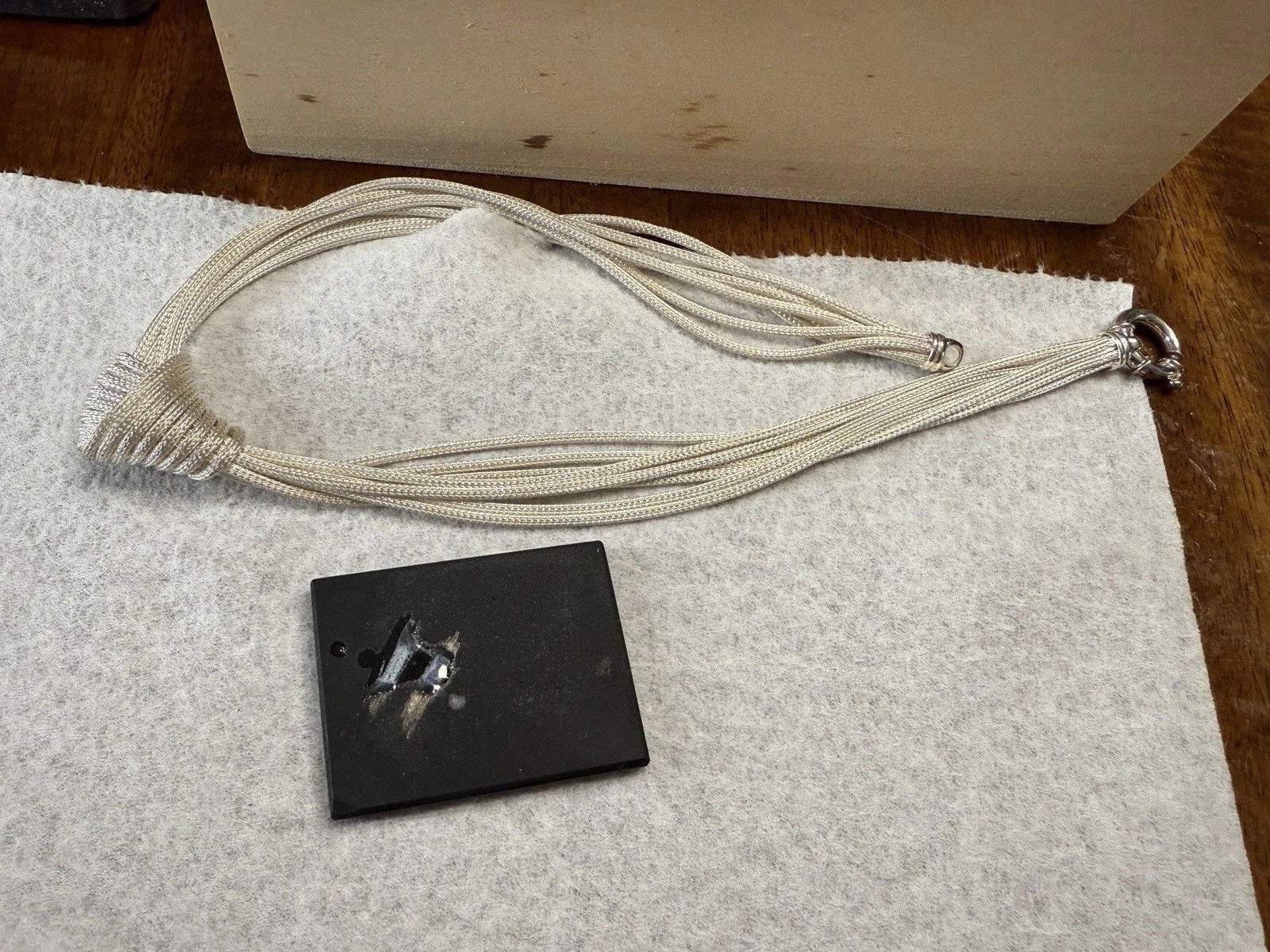 925 Sterling Silver Necklace Woven Knot Eight Strand Wheat Chain 16” 50g Choker