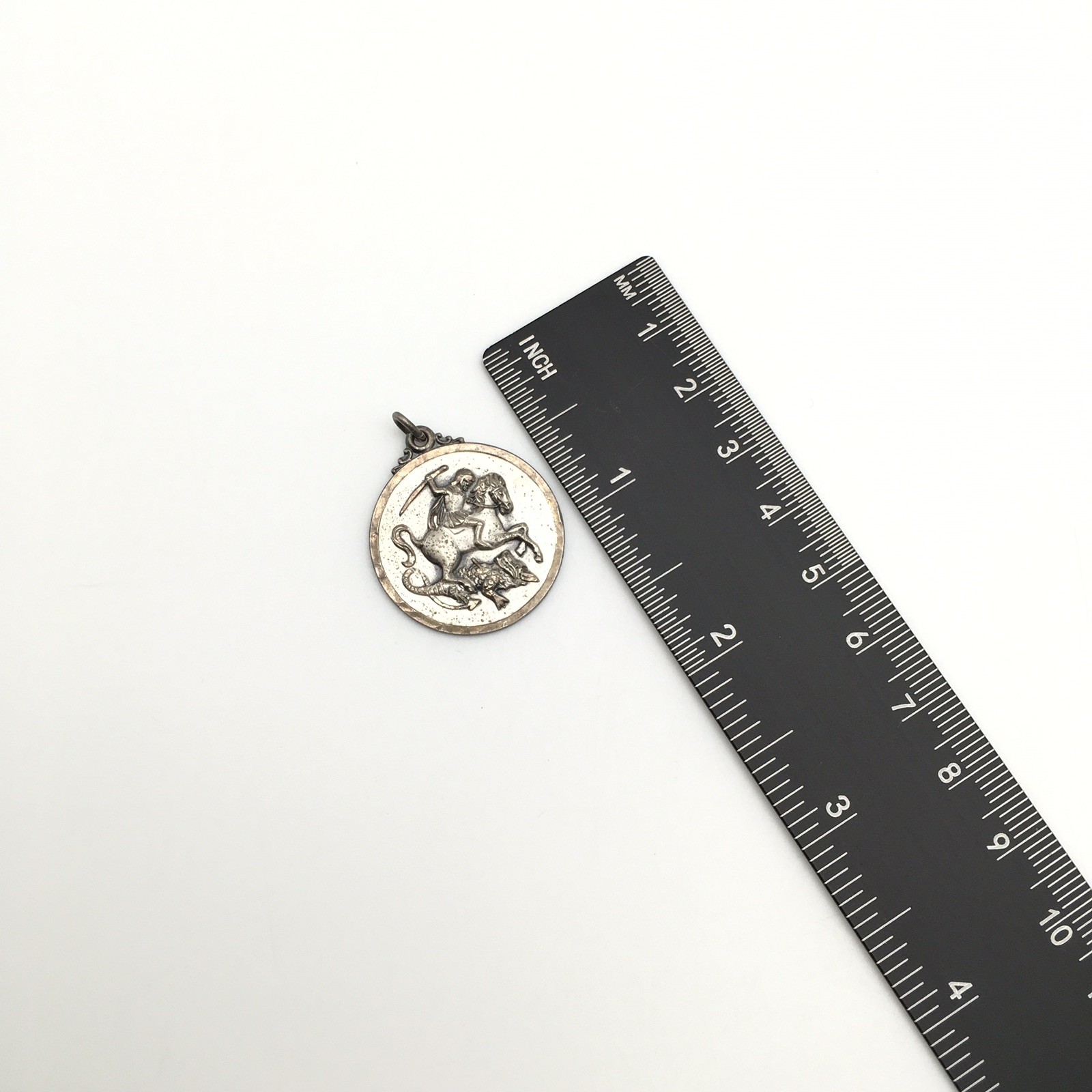 Vintage CREED Sterling Silver Saint George Pendant Marked Sterling 7.9g #52