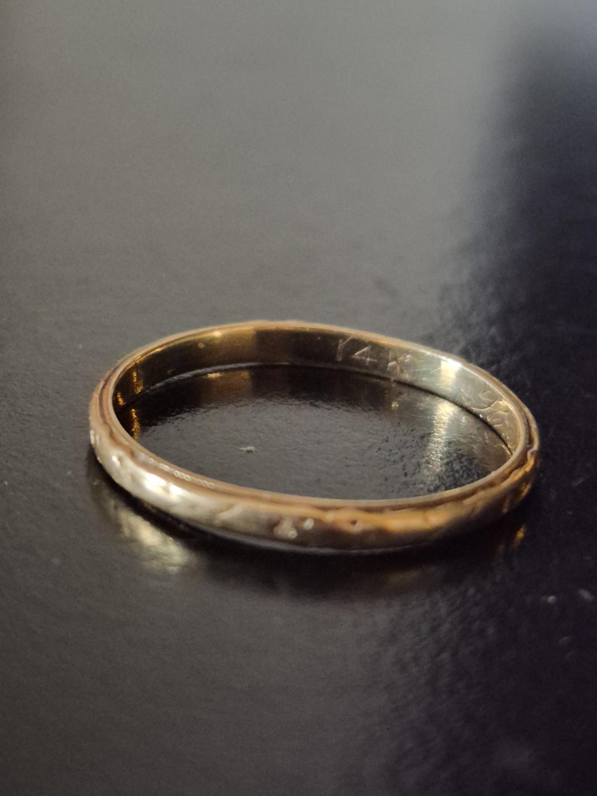 Vintage 14K Yellow Gold Plain Band Ring 1.28g Size 6.5 Minimalist Wedding Stack