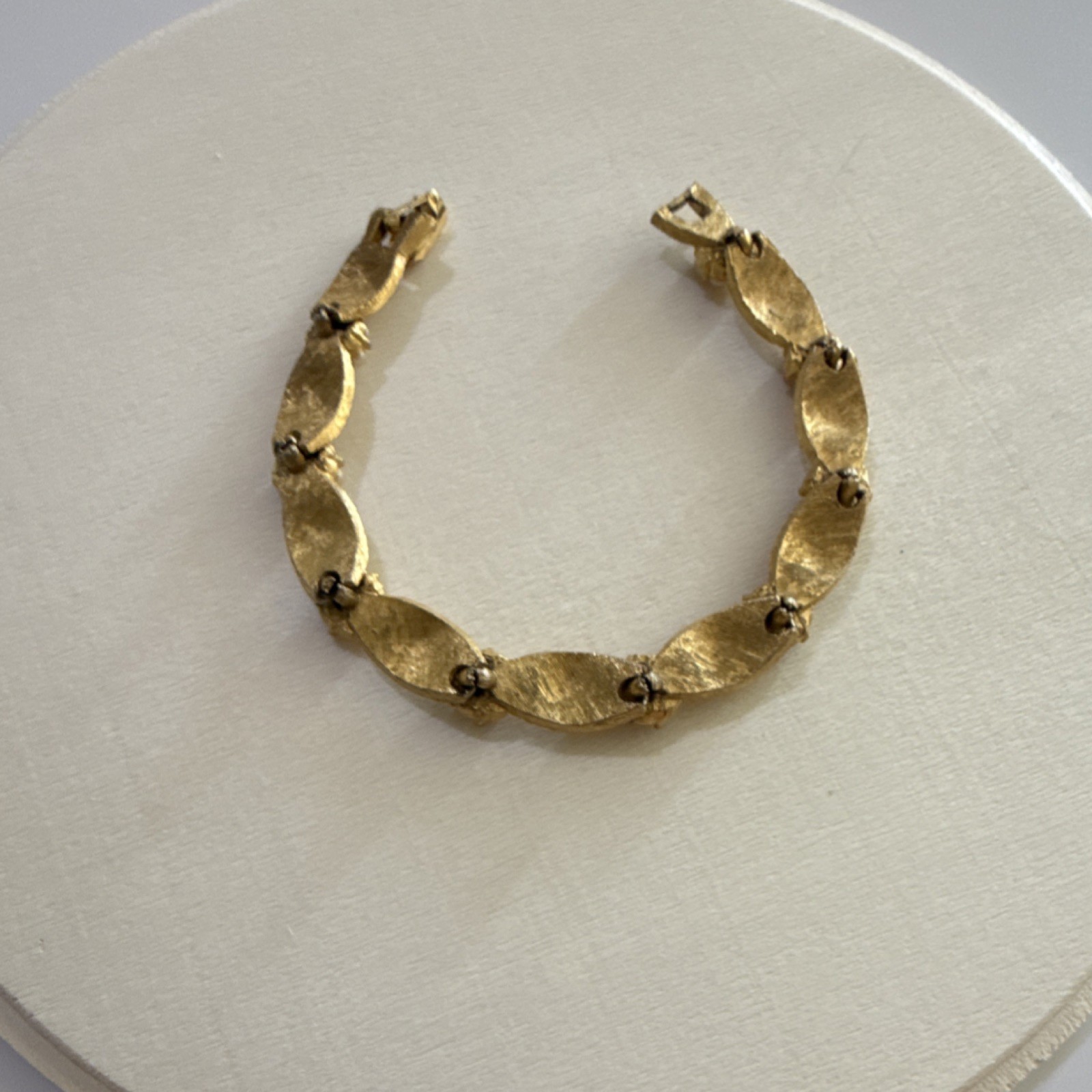 Vintage Crown Trifari Gold Plate Birthday Ribbon Bracelet