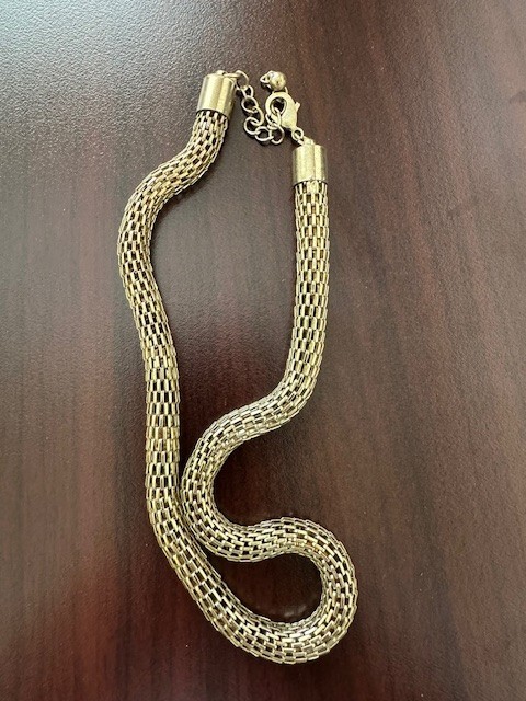 Vintage Chunky Link Mesh Chain Collar Necklace 16-18 ” Adjustable