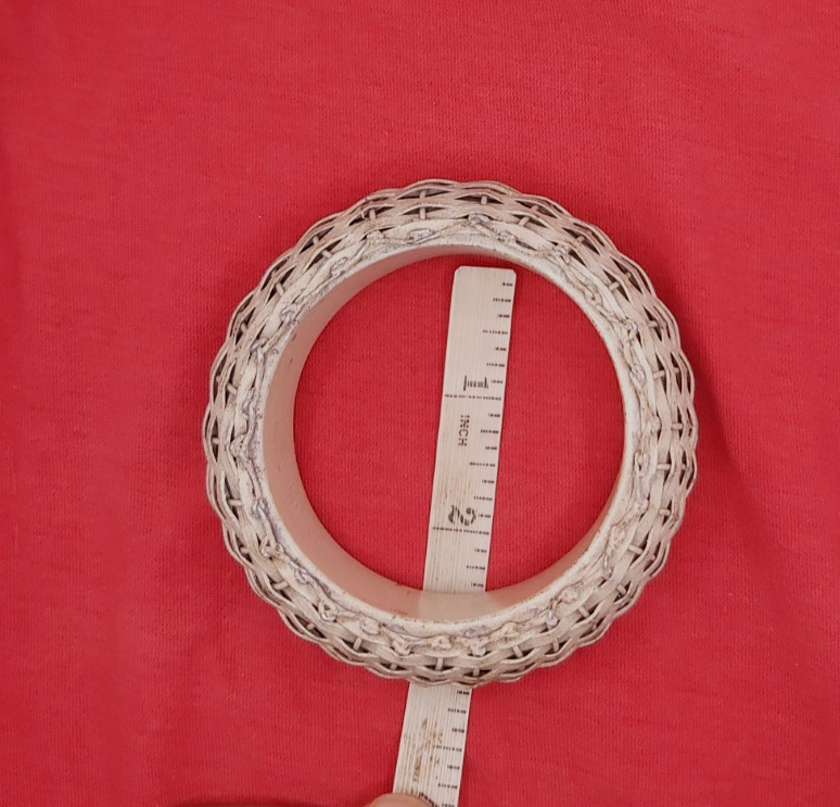 Vintage Ethnographic Woven Rattan Fiber Bangle Wire Bound Chunky Statement Brace