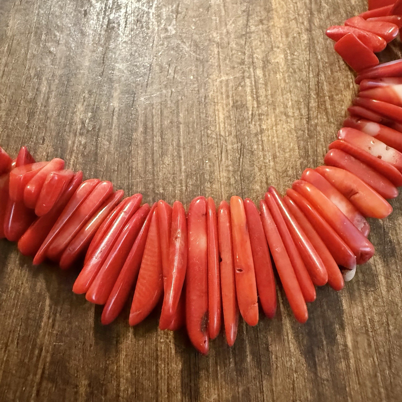 Vintage Red Bamboo Coral Necklace – 22.25”