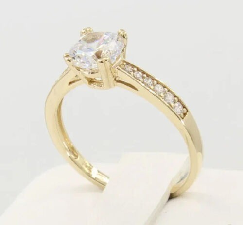 Art Deco 2.10 Ct White Diamond Vintage Engagement Ring 14K Yellow Gold FN