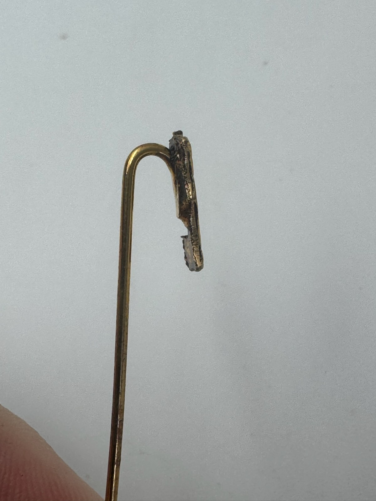 Victorian Letter P Stick Pin Art Nouveau Embossed Floral Initial Vintage