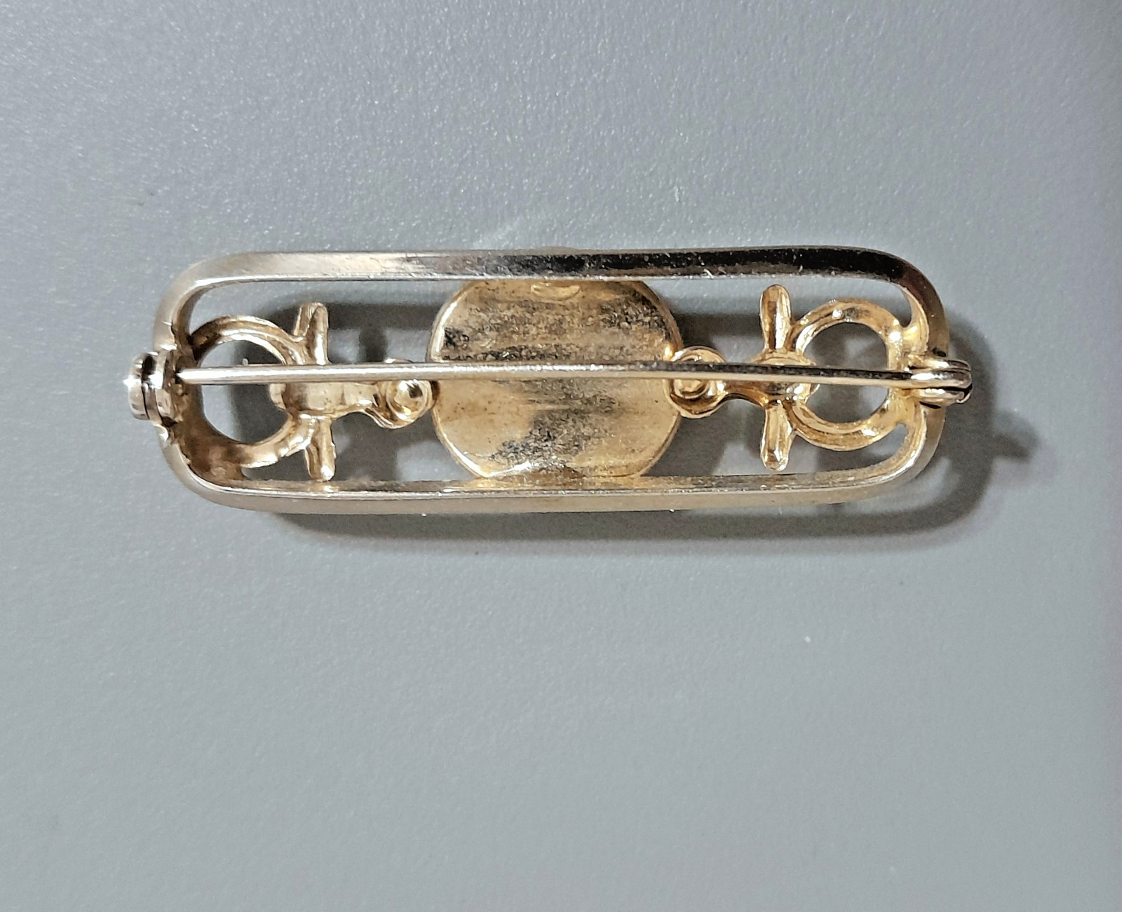 Vintage Equestrian Brooch Horse Head – Gold Tone – Snaffle Bit 1.75″