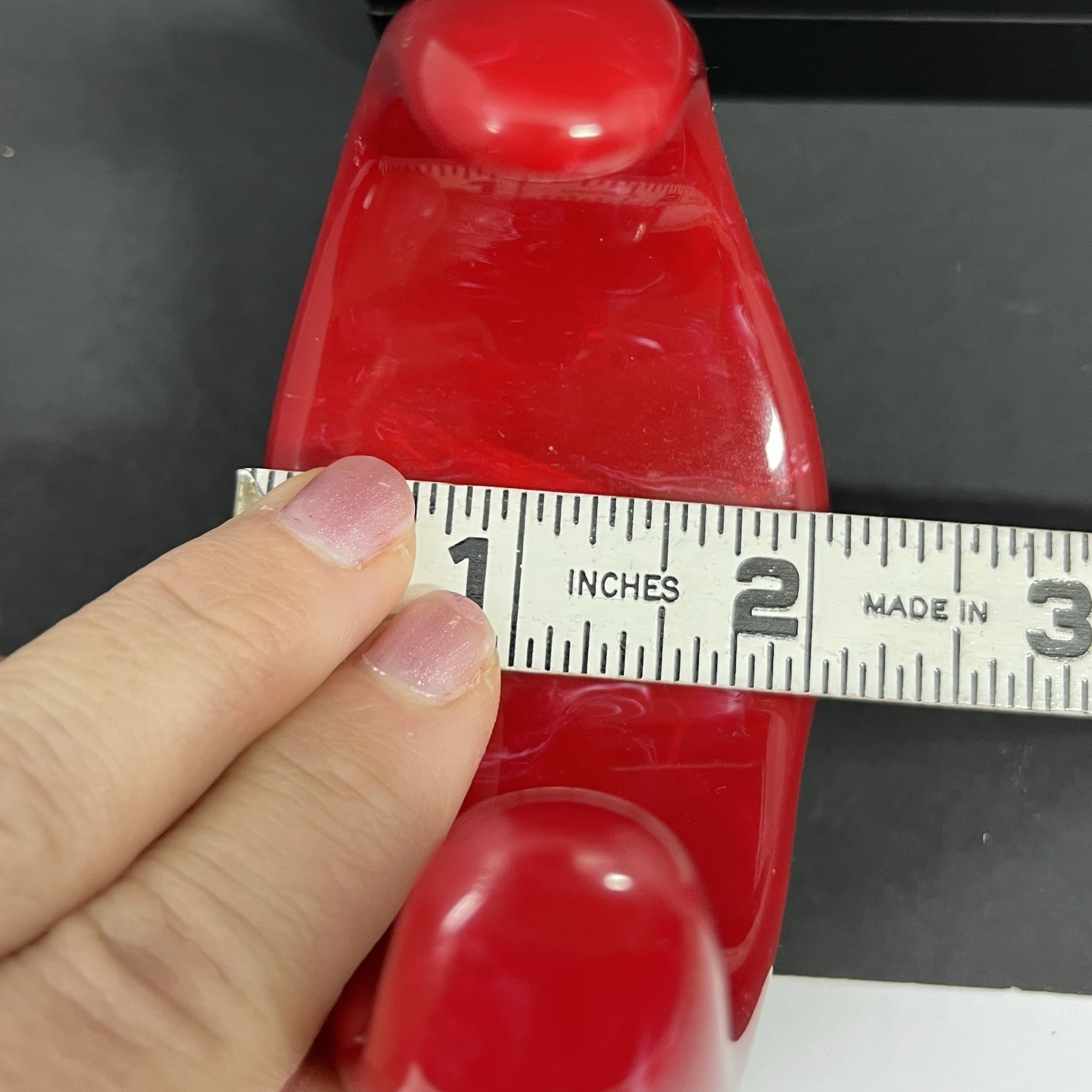 Red Lucite Cuff Bracelet Wide Chunky Statement Spiral Nautilus Shell Modernist