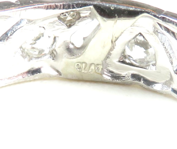 Antique Deco Unisex Diamond Eternity Wedding Band Plat Size 8.75 UK-R EGL USA