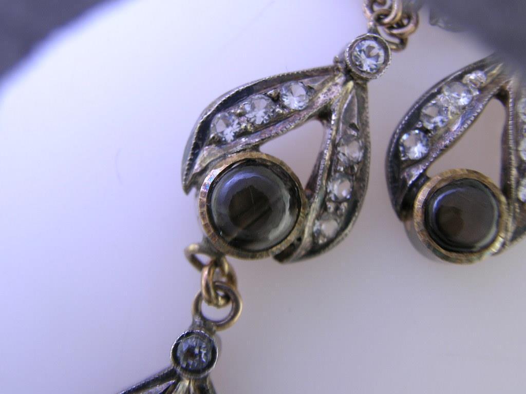 9ct / 9 carat Gold & Sterling Silver Edwardian Style Necklace