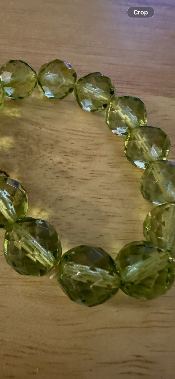 Vintage Green Faceted Stretch Bracelet.