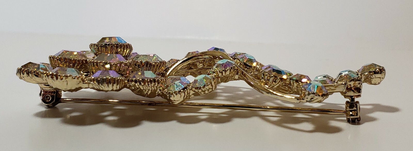 Vintage 1950’s BSK Aurora Borealis Crystal Floral Bouquet Design Brooch