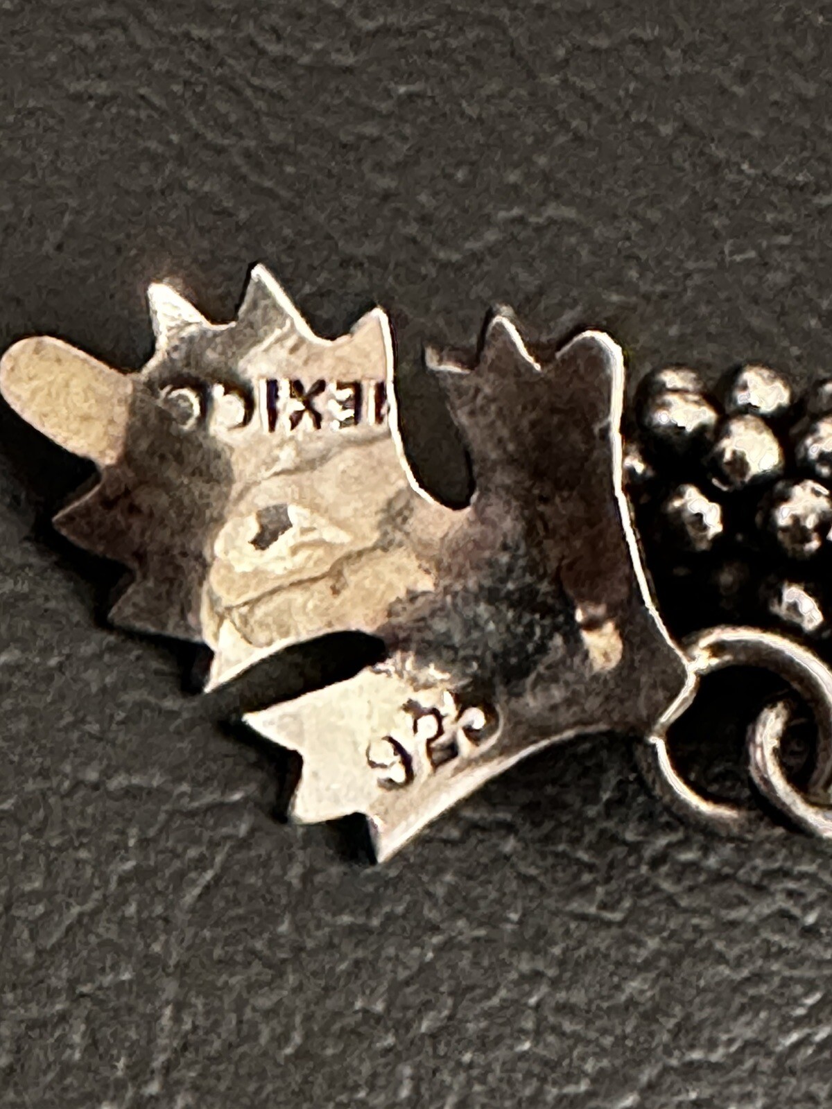 VINTAGE STERLING SILVER EARRINGS BUNCH OF GRAPES DANGLES Made In Mexico 925