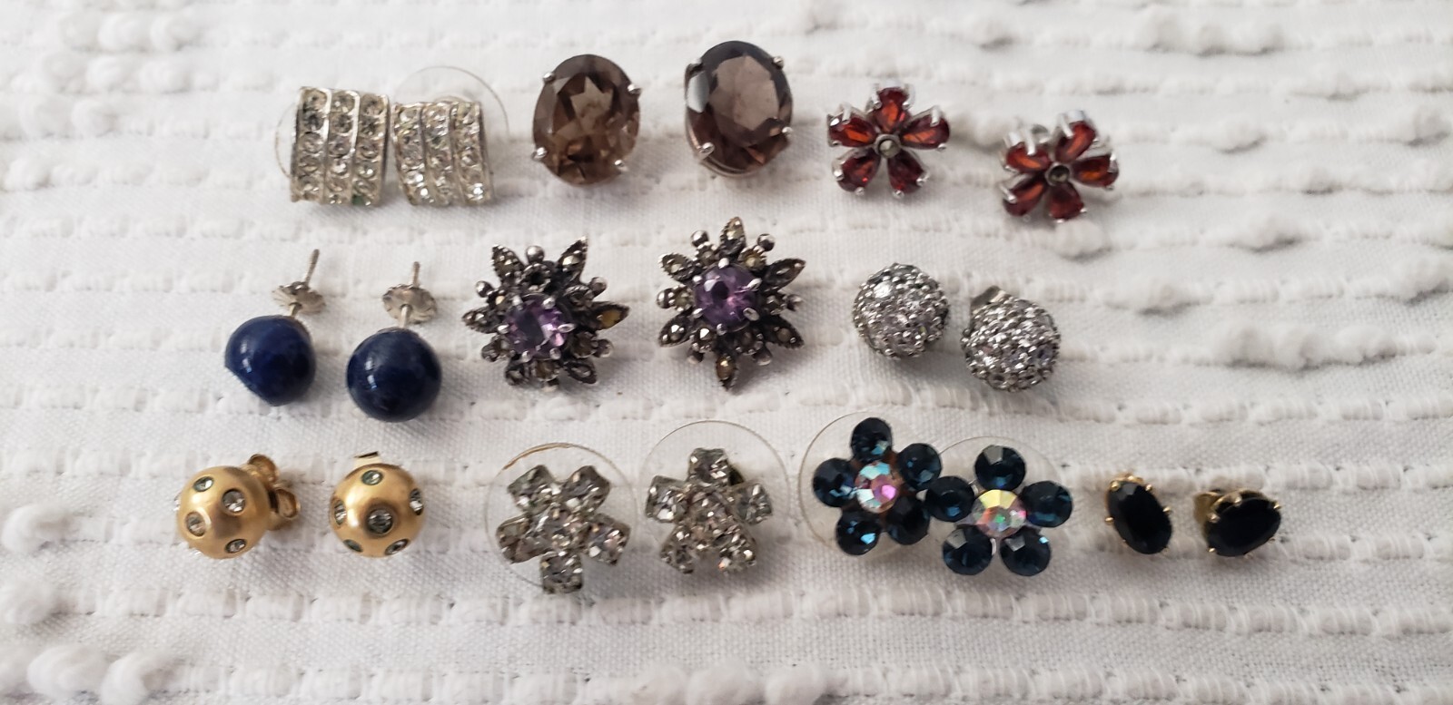LOT OF VINTAGE 1950s-1980s COSTUME JEWELRY 10 PAIR OF EARRINGS
