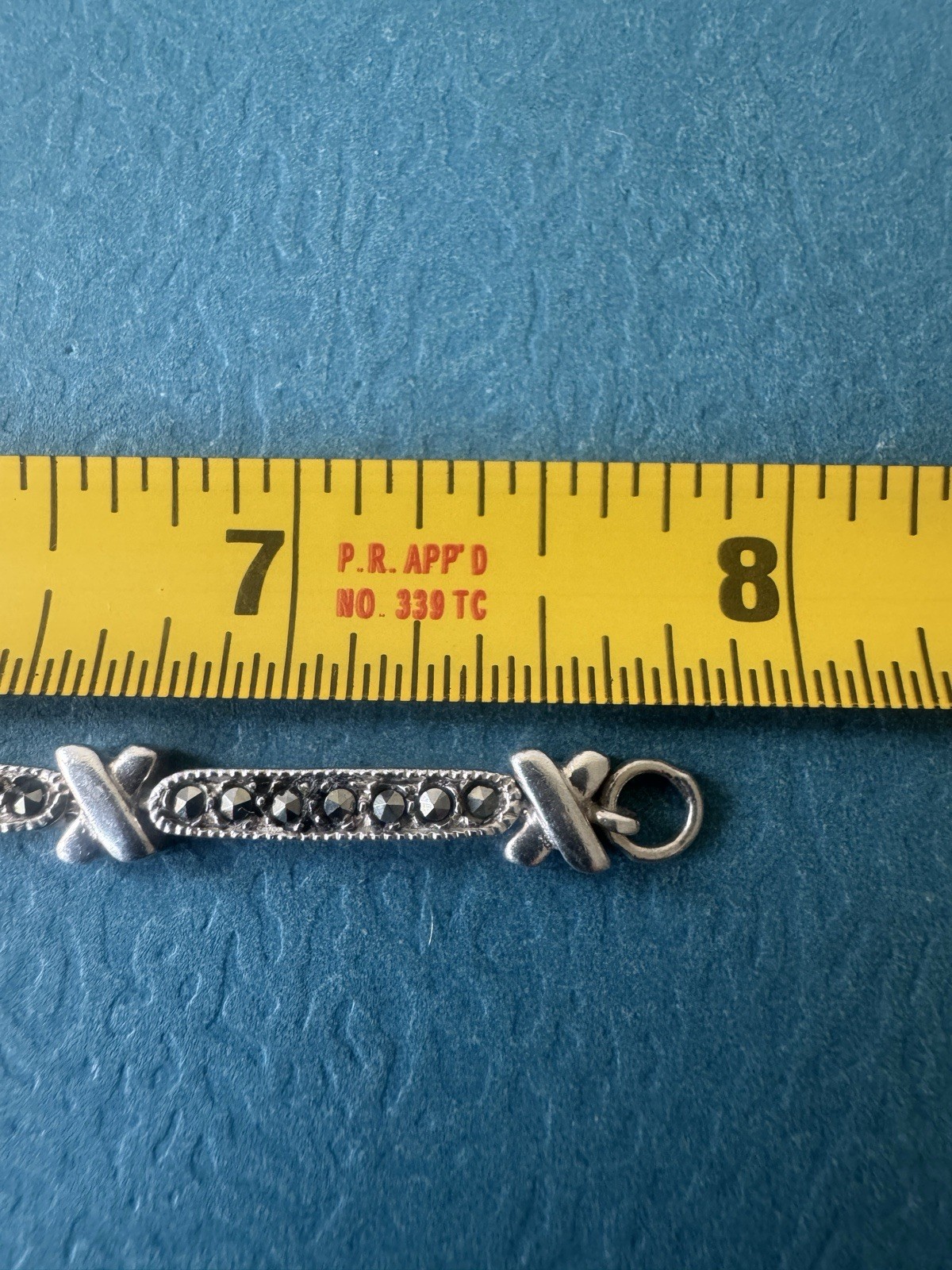 VINTAGE DBJ Designer .925 Sterling Silver & Marcasite Panel Bracelet